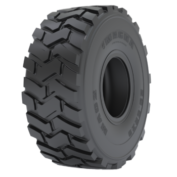 ma02f-scraper-grader-adt-earthmoving-tyres MA02F earthmoving tyre for scrapers, graders, and articulated dump trucks (ADT), providing durability and optimal traction in harsh working environments.