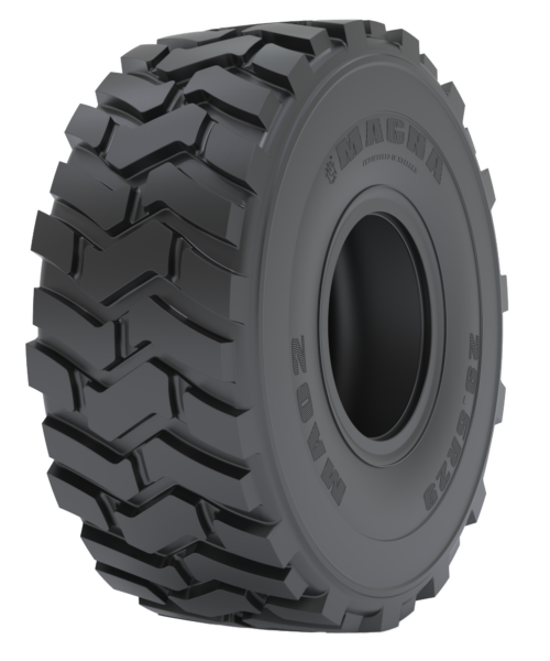 MA02F earthmoving tyre for scrapers, graders, and articulated dump trucks (ADT), providing durability and optimal traction in harsh working environments.