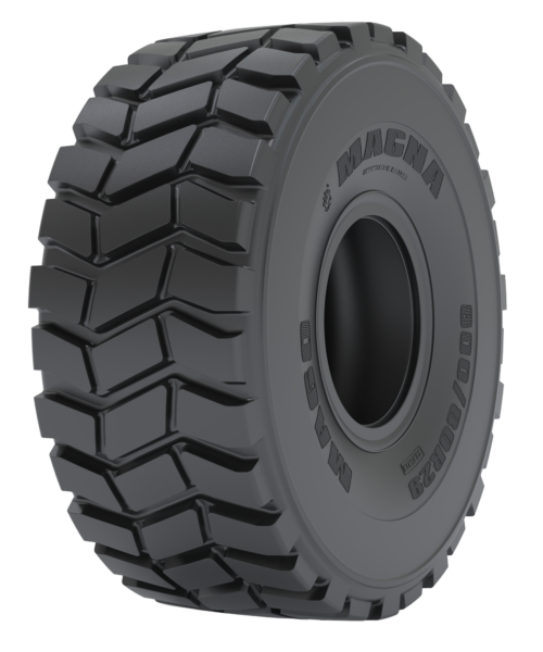 MA60 earthmoving tire designed for articulated dump trucks (ADT), offering superior traction, durability, and resistance to harsh working conditions.